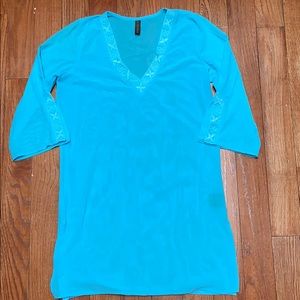 Women’s blue beach coverup shirt